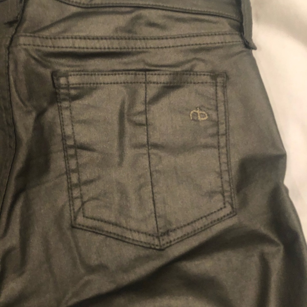 Rag &Bone metallic waxed jeans